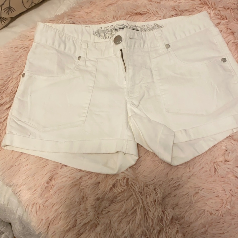 White Express Denim Shorts